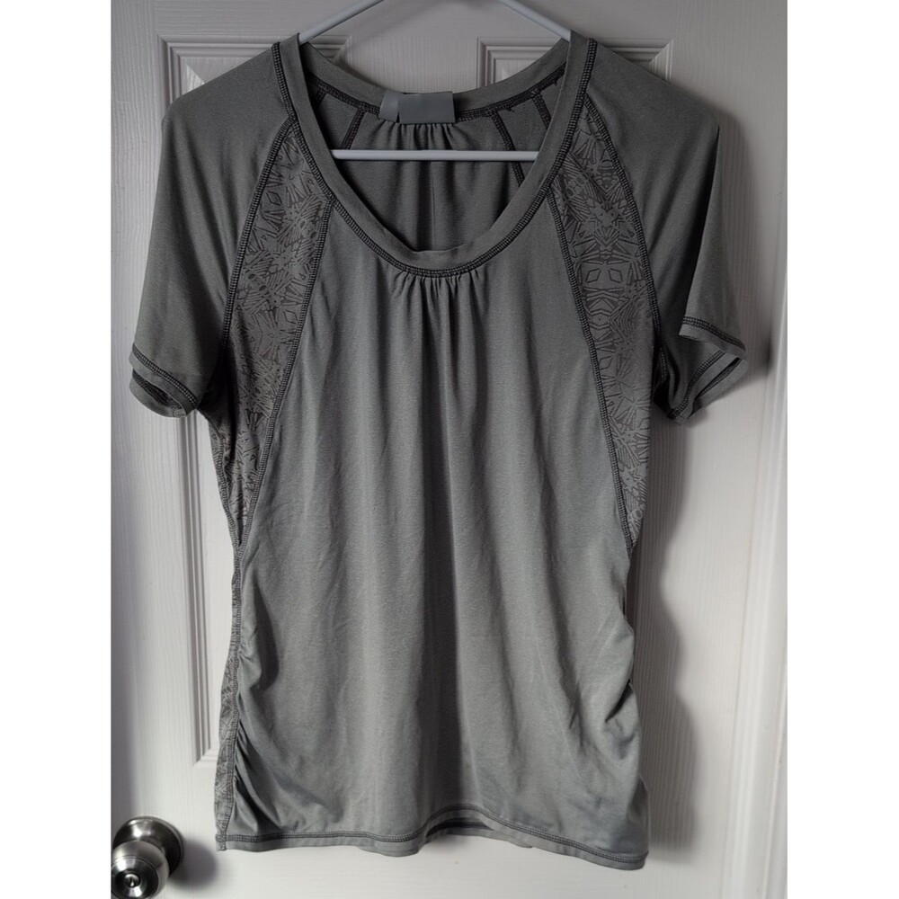 Athleta Gray Short-Sleeve Scoop Neck Active Tee Size M